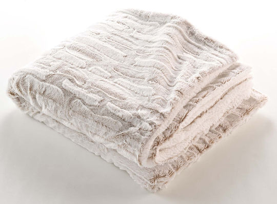 Douceur d'Intérieur Κουβέρτα Sherpa Ημίδιπλη 180x220εκ. White