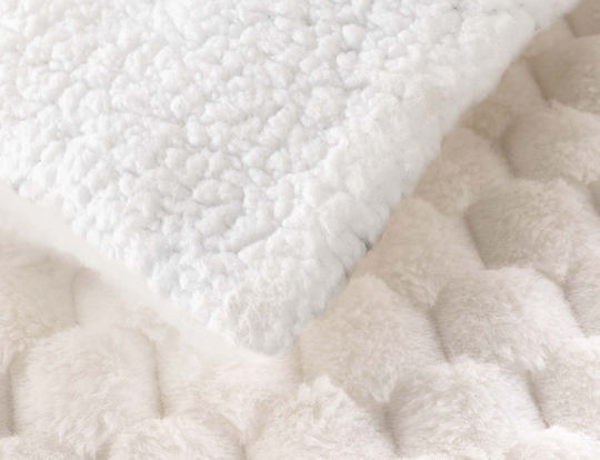 Douceur d'Intérieur Одеяло Sherpa За Канапе 125x150см Бяло