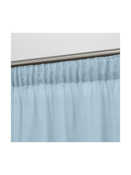 Lino Home Κουρτίνα με Τρέσα Γαλάζια 150x295εκ.