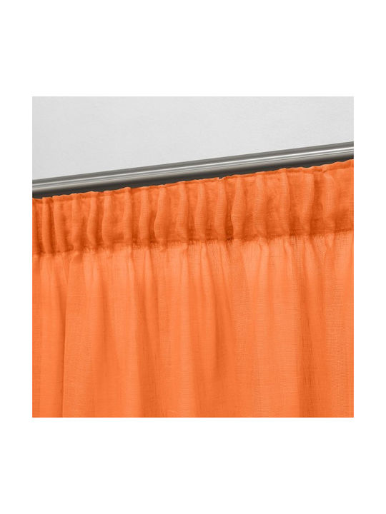 Lino Home Κουρτίνα με Τρέσα Πορτοκαλί 150x295εκ.