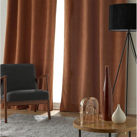 Douceur d'Intérieur Κουρτίνα με Τρουκς Olympe Καφέ 140x260εκ.