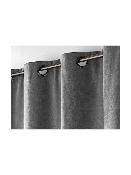 Douceur d'Intérieur Curtain Blackout Window with Grommet Gray 140x260cm