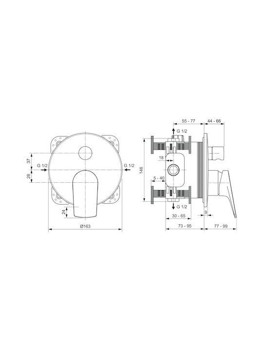 Ideal Standard für Dusche 2 Ausgänge Silber