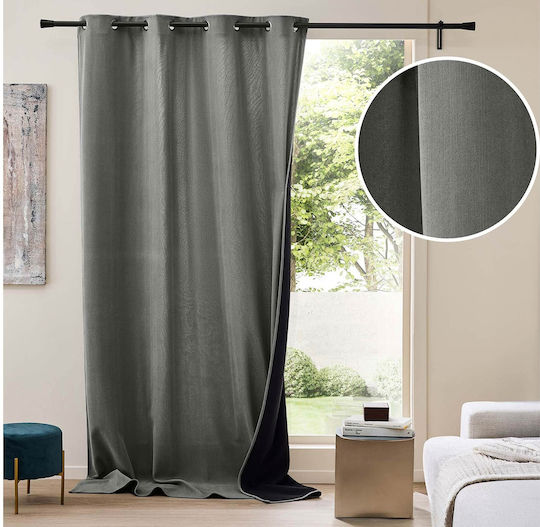 Douceur d'Intérieur Vorhang Fenster mit Grommet Gray 140x260cm