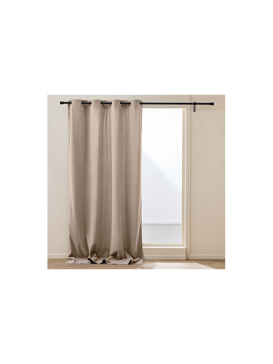 Douceur d'Intérieur Κουρτίνα Παραθύρου με Τρουκς Καφέ 140x260εκ.