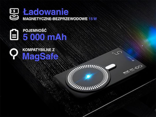 Tracer AirMag2 MagSafe Power Bank 5000mAh με Θύρα USB-C Μαύρο