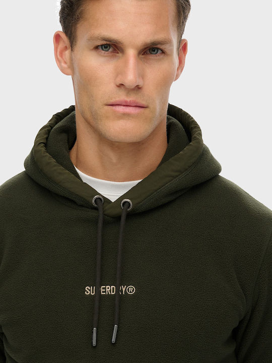 Superdry Micro Logo Olive Green with Hood