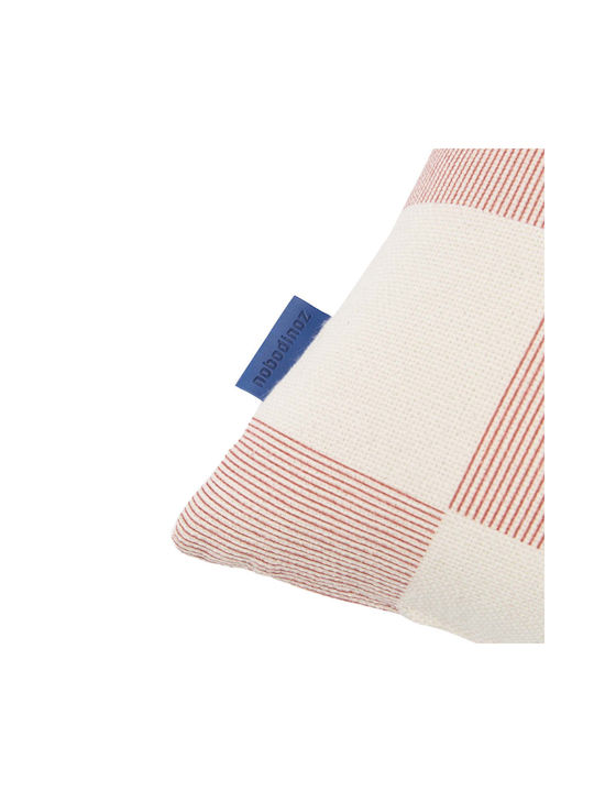 Nobodinoz Sofa Cushion from 100% Cotton Red Burnt Checks 30x50 cm