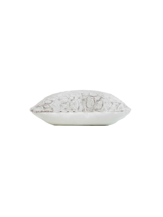 Douceur d'Intérieur Furry Sofa Cushion White 45x45cm