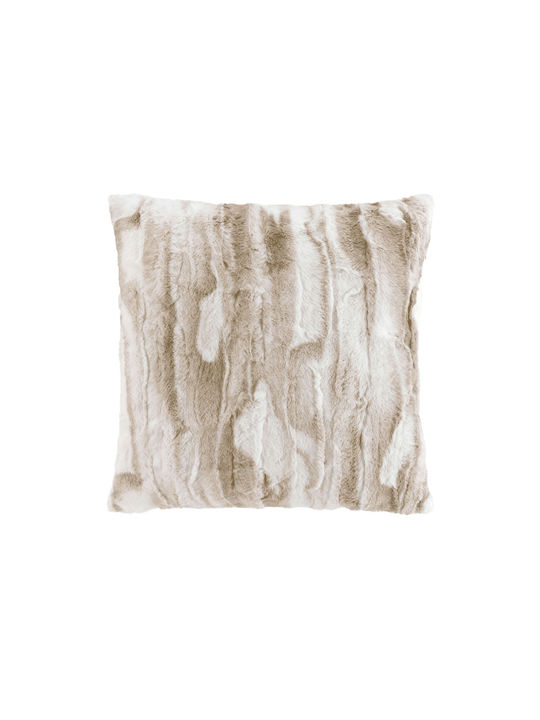 Douceur d'Intérieur Sofa Cushion Made of White Furry 45x45cm
