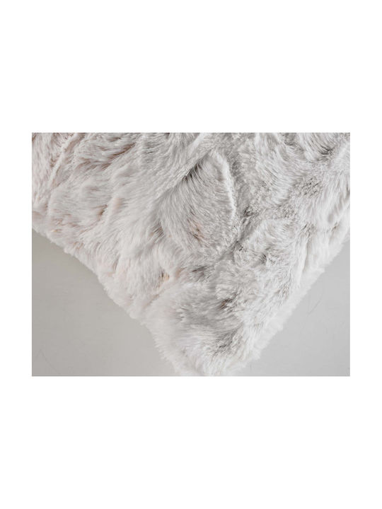Douceur d'Intérieur Furry Sofa Cushion White 45x45cm