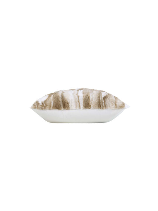 Douceur d'Intérieur Sofa Cushion Made of White Furry 45x45cm
