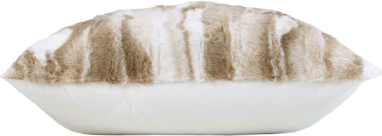 Douceur d'Intérieur Sofa Cushion Made of White Furry 45x45cm