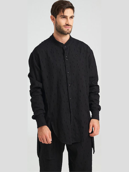 Cu mânecă lungă Denim Cămașă Negru