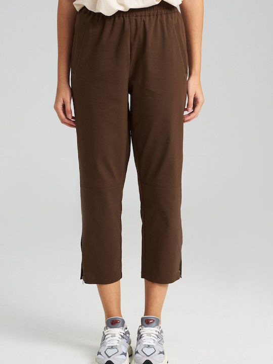 Zoya Women's Fabric Trousers Navy, Brown