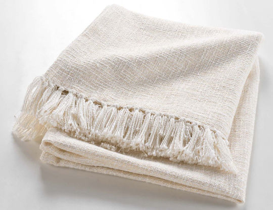 Douceur d'Intérieur Ziggy Armchair Throw 125x150cm White