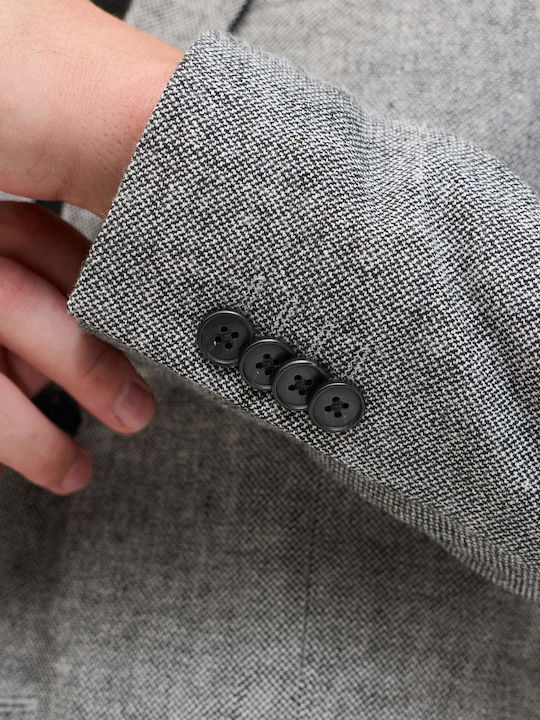 Men's Winter Suit Jacket Slim Fit Gray