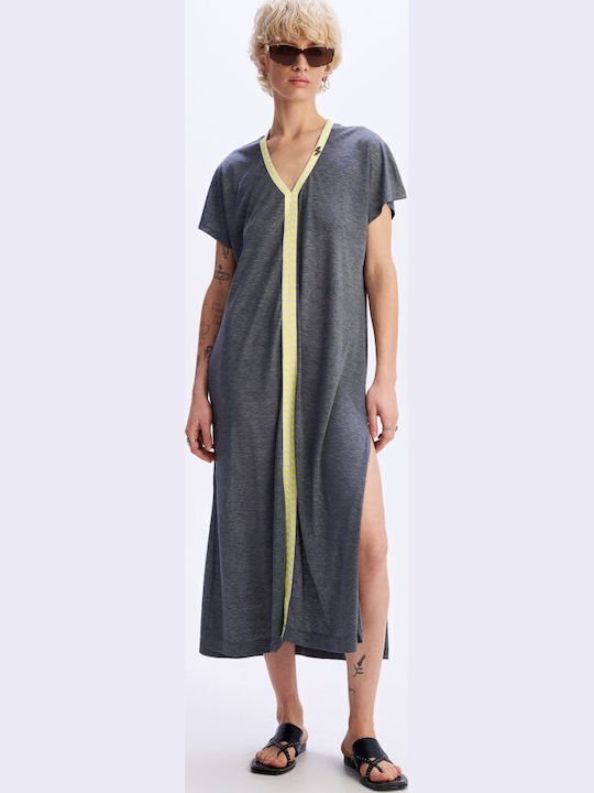 Summer Maxi Dress with Tearing Anthracite