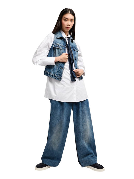 Women's Jean Jacket for Spring or Autumn Navy Blue