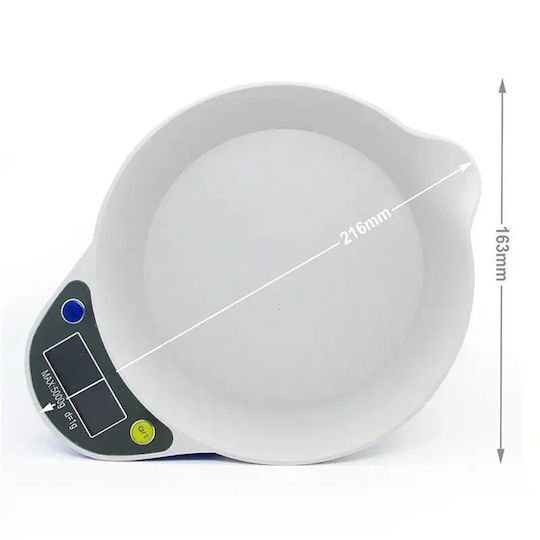 Automatic Food Bowl for Dog & Cat ABS Plastic 21.5x16.5cm with Scale