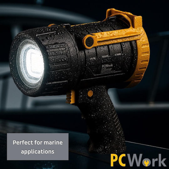 Pcwork Επαναφορτιζόμενος Προβολέας Χειρός LED IPX4 με Μέγιστη Φωτεινότητα 1590lm