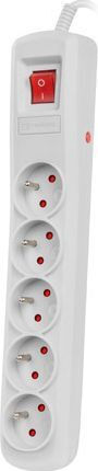 Natec Bercy Power Strip with Surge Protection 5 Positions with Switch and Cable 3m Gray