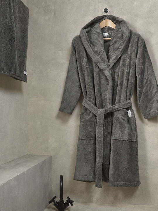 Aigaion Νua Cotton Bademantel mit Kapuze Heather 320gr/m²