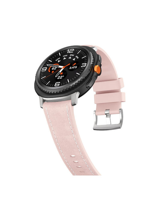 Samsung Galaxy Watch 8 40mm/44 Mm Watch 8 Classic 46mm Tragbare Bänder Silikon Lederoptik Rosa