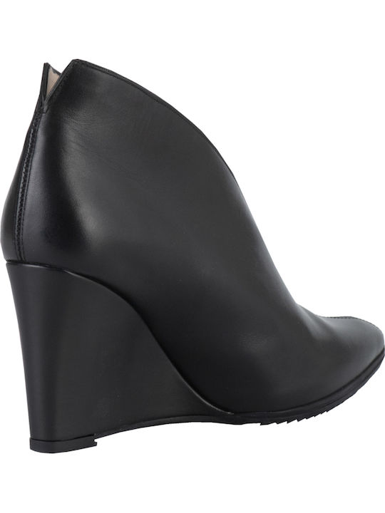 Leder Stiefeletten Damen Schwarz