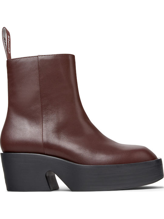 Billie Leather Women's Ankle Boots Burgundy