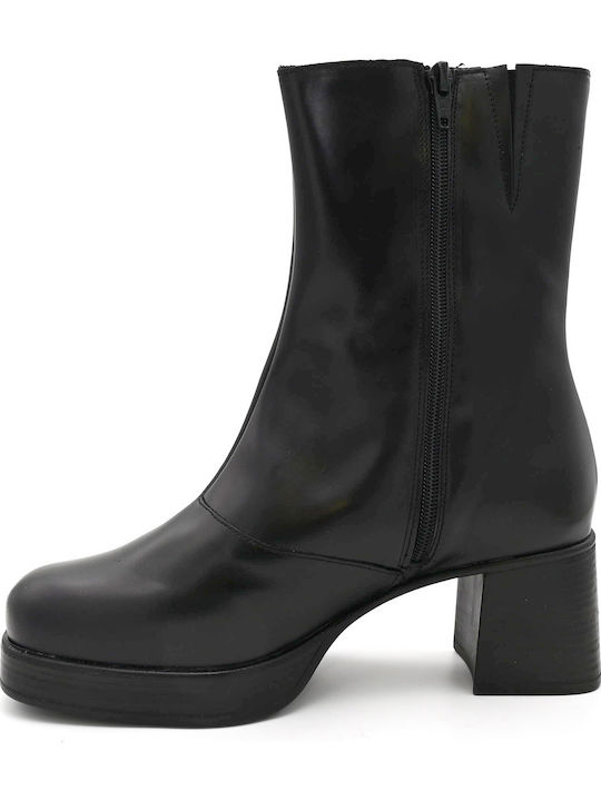 Leather Women's Ankle Boots Black