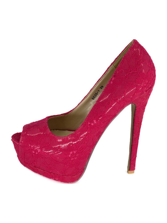 Patent Leather Stiletto Fuchsia High Heels