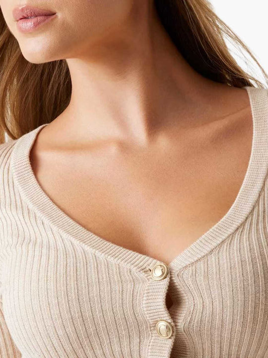 Дамска плетена жилетка Beige