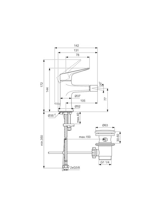 Ideal Standard La Dolce Vita Bidet Faucet Silver