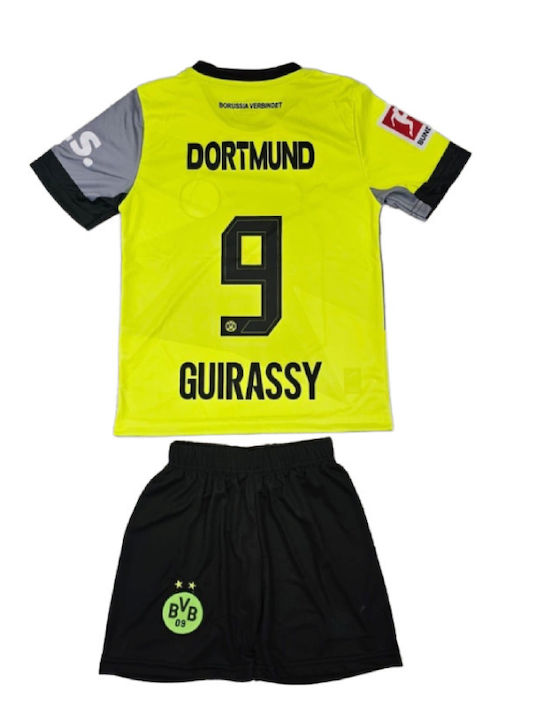 Kids Football Set Guirassy Borussia Dortmund 2025-2026 Away Balón De Oro Yellow Unisex Kids Fj6767
