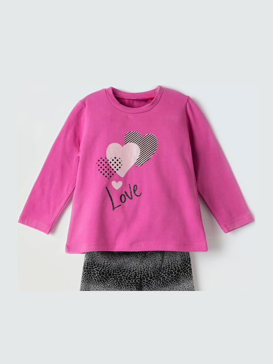 Kinder-Set mit Leggings Winter 2Stück Magenta