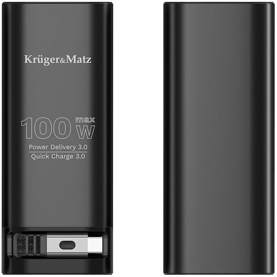 Kruger & Matz Baterie Externă 20000mAh 100W Power Delivery Încărcare Rapidă Neagră