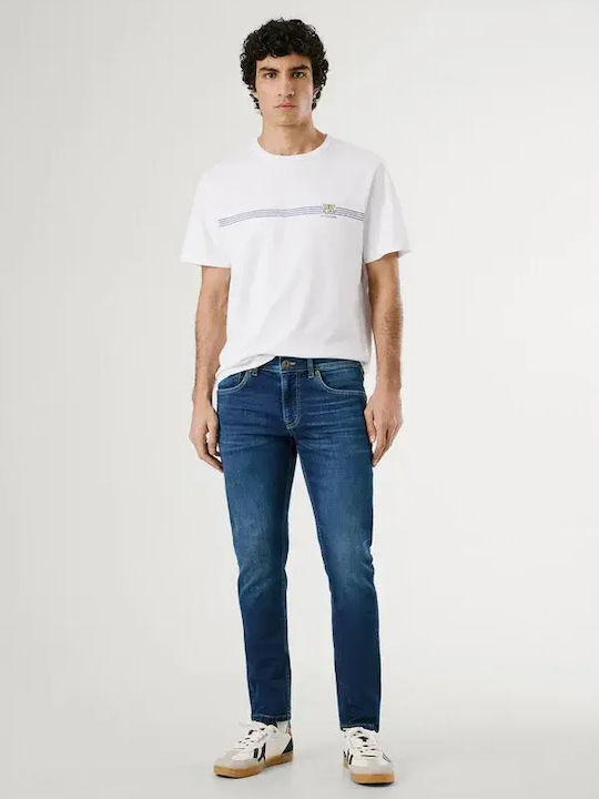 Track Ανδρικό Παντελόνι Τζιν με Slim Straight Εφαρμογή Μπλε
