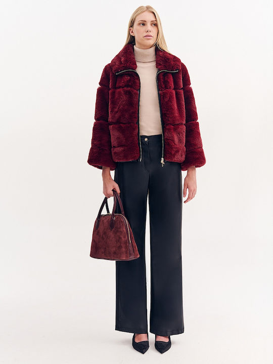 Women's Short Fur Bordeaux
