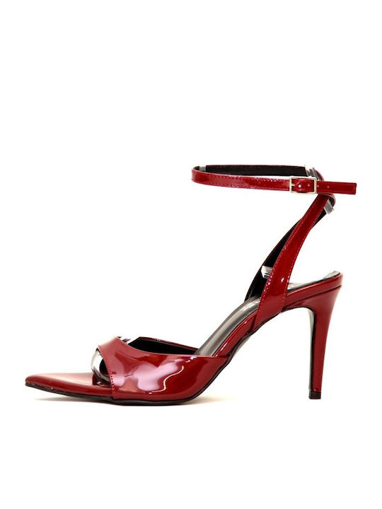 Sandals from Patent Leather Burgundy