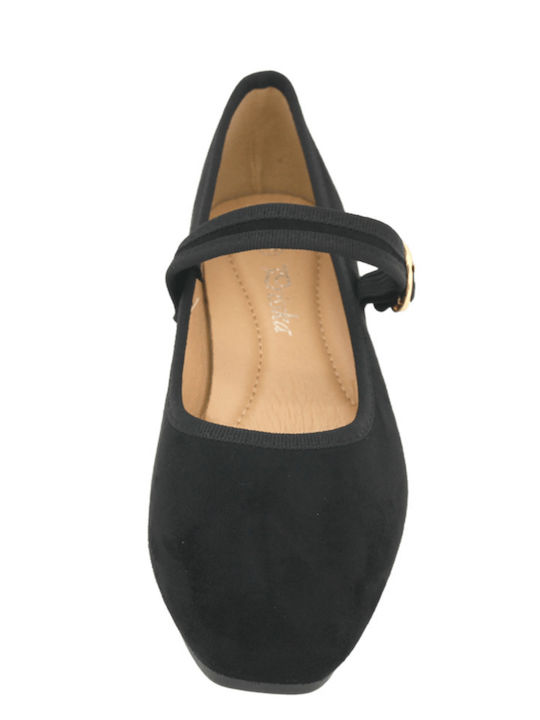 Suede Women's Ballerina Shoes Black