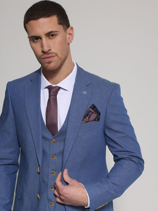 Men's Suit with Vest Blue
