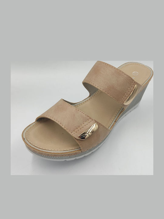 Platforme Dama Tip Slip On Bej