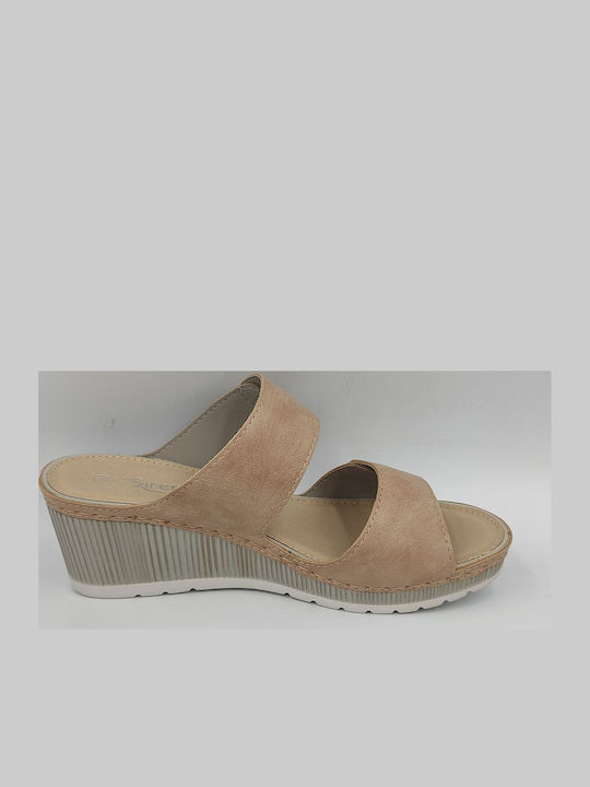 Platforme Dama Tip Slip On Bej