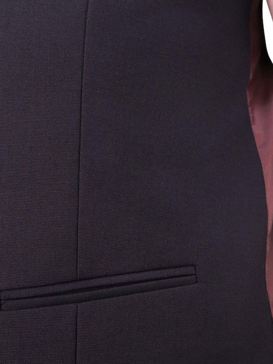 Iarna Costum Bărbați cu Croială Strâmtă Burgundy