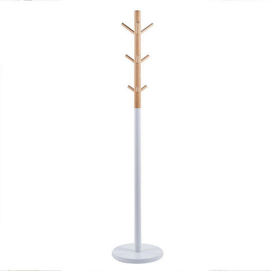 Next Wooden Coat Rack White / Natural 35x35x172cm