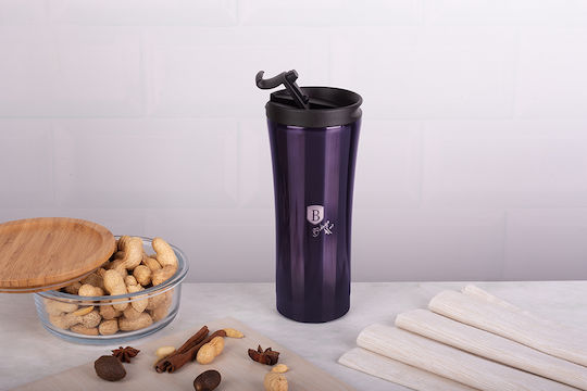Berlinger Haus Steel Coffee Mug Glass Thermos Stainless Steel 500ml Purple with Mouthpiece