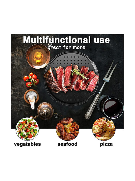 Perforated Baking Pan Made of Stainless Steel with Non-Stick Interior Coating 37cm