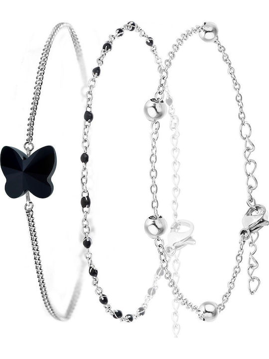 So Charm Σετ Γυναικεία Βραχιόλια από Ατσάλι So Charm Σετ Γυναικεία Βραχιόλια από Ατσάλι