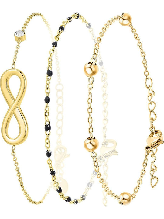 So Charm Set Brățări Pentru Femei Cu Design Simbol Infinit 16cm